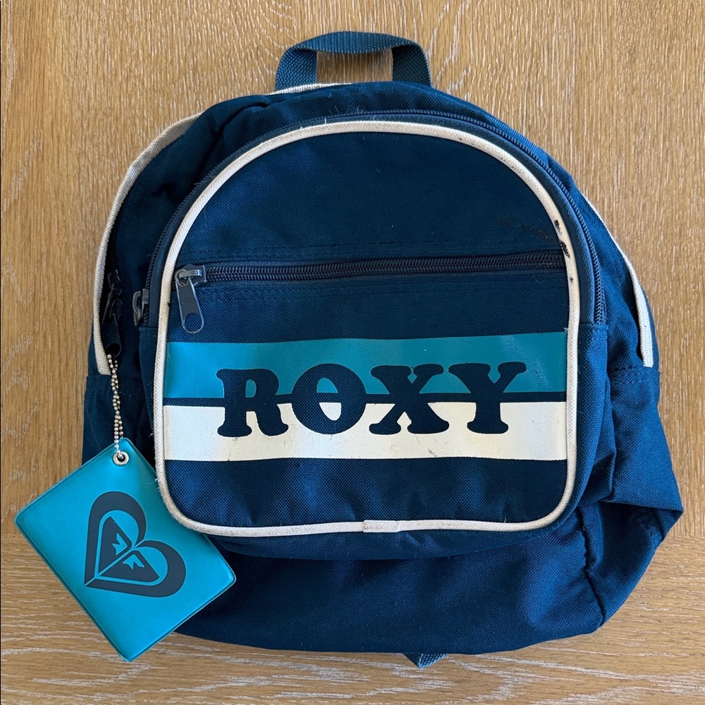 Roxy Girl Navy and Teal small Backpack